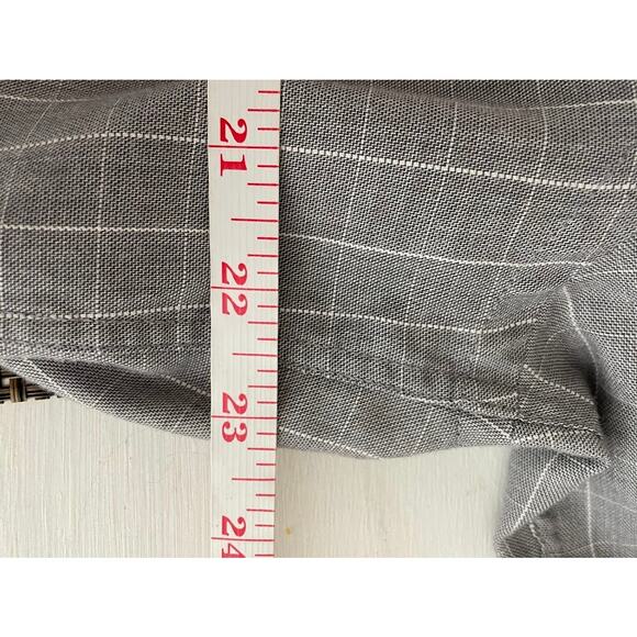 Men's Long Sleeve Dress Shirt Size 15 1/2 Gray Striped Button Up Shirt For Men - Picture 9 of 9